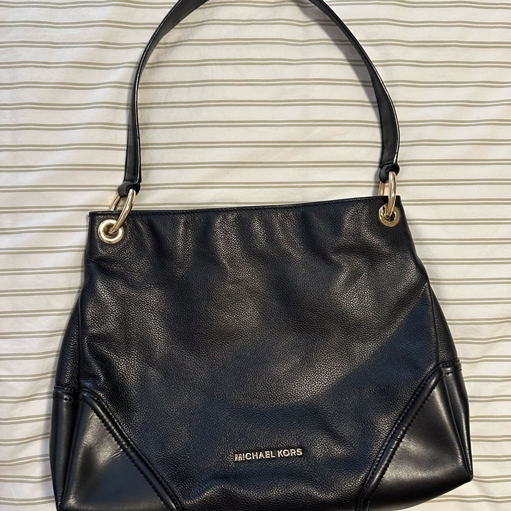 Michael Kors Navy Leather Shoulder Bag